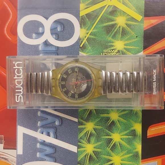 Swatch Watch RED LINE GK118 1990 Standard Gents new old stock in case - Picture 4 of 7